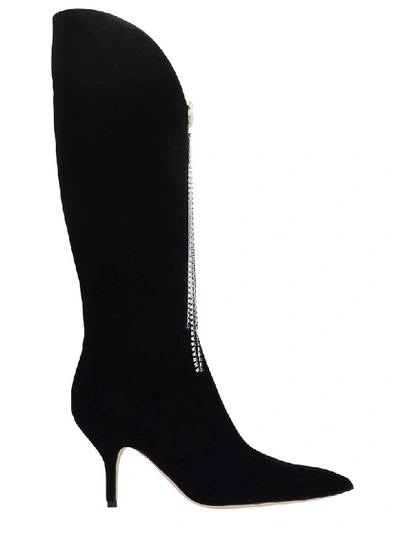Shop Magda Butrym England High Heels Boots In Black Velvet