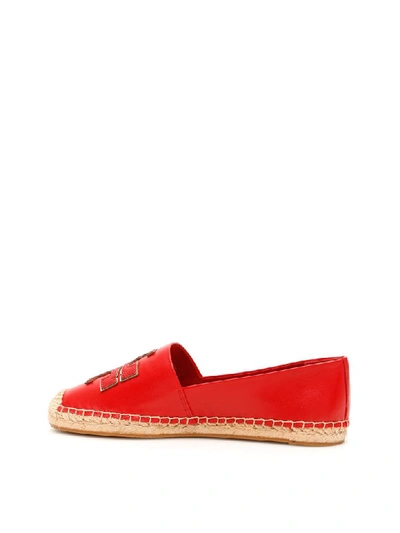 Shop Tory Burch Ines Leather Espadrilles In Brilliant Red (red)