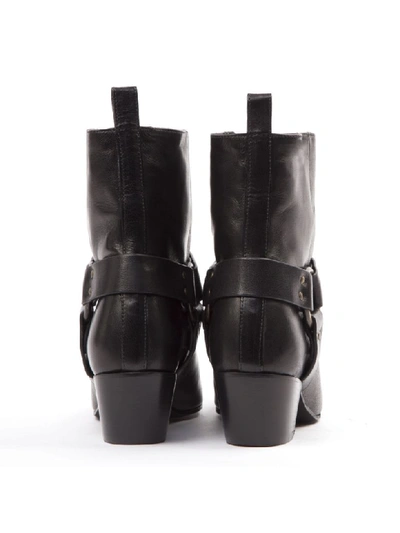 Shop Marc Ellis Black Leather Buckled Ankle Boots