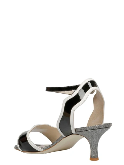 Shop Francesca Bellavita Stardust Kitten Heel Sandals In Black