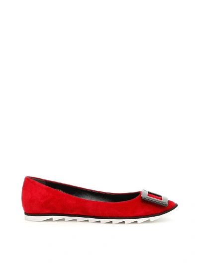 Shop Roger Vivier Viv Gommette Ballerinas In Rosso (red)