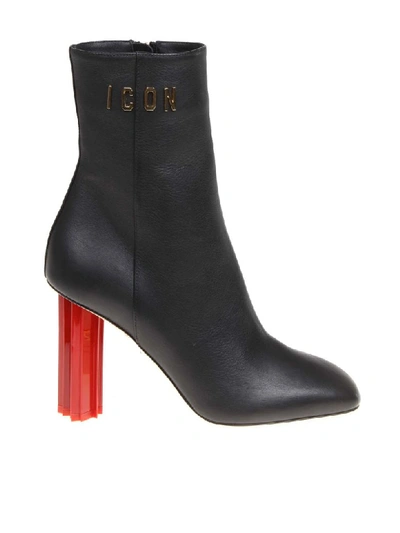 Shop Dsquared2 Ankle Boot In Black Leather