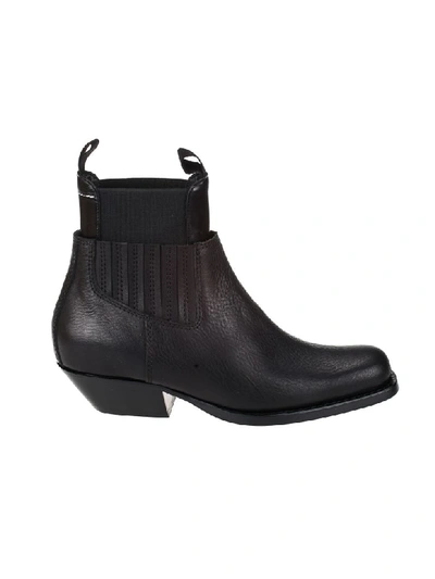 Shop Mm6 Maison Margiela Panelled Ankle Boots In Nero