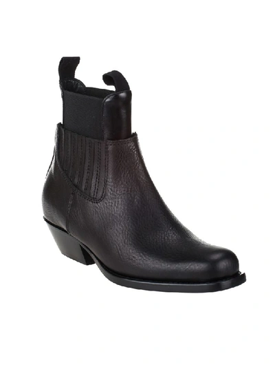 Shop Mm6 Maison Margiela Panelled Ankle Boots In Nero