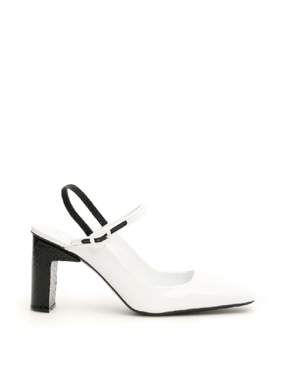 Shop Alyx Bicolor Lara Slingbacks In Black White (white)