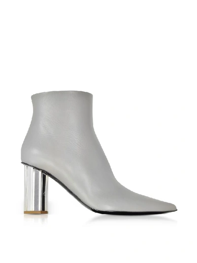 Shop Proenza Schouler Taupe Gray Leather Mirror Heel Boots