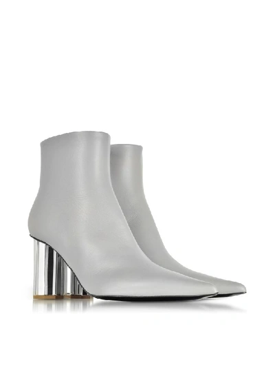 Shop Proenza Schouler Taupe Gray Leather Mirror Heel Boots