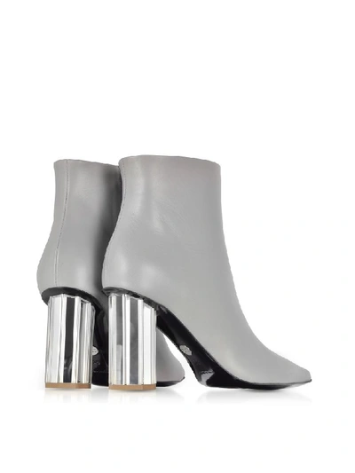Shop Proenza Schouler Taupe Gray Leather Mirror Heel Boots