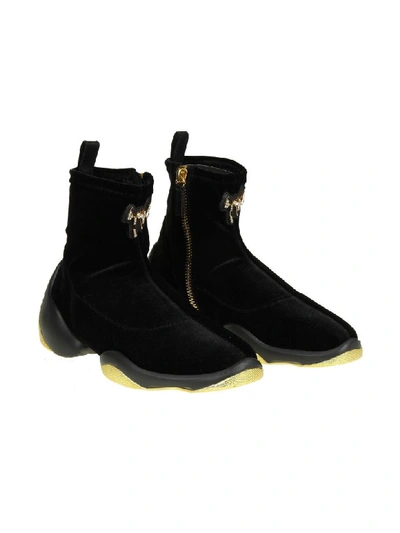 Shop Giuseppe Zanotti Sneakers In Velvet Color Black