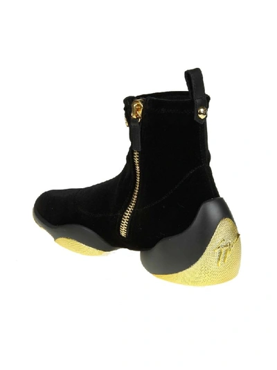Shop Giuseppe Zanotti Sneakers In Velvet Color Black