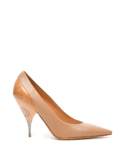 Shop Maison Margiela Passport Pumps In Nude (beige)