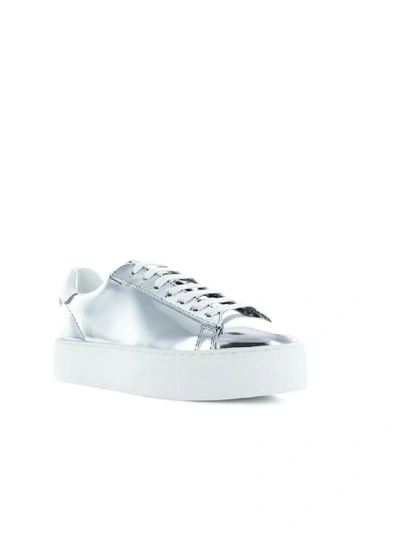 Shop Dsquared2 New Tennis Mirror Silver Sneaker In Argento