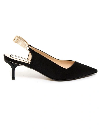 Shop N°21 Black Leather And Silk Pumps In Nero