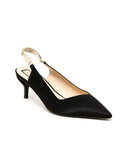 Shop N°21 Black Leather And Silk Pumps In Nero