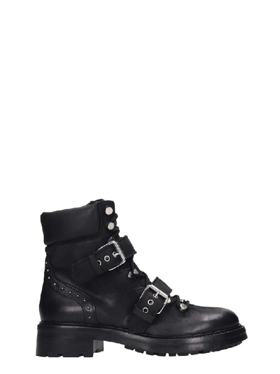 Shop Strategia Combat Boots In Black Nubuck