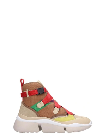 Shop Chloé Sonnie High Sneakers In Leather Color Tech/synthetic