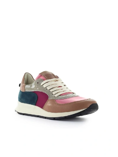 Shop Philippe Model Montecarlo Mondial Pop Pink Blue Sneaker In Rosa