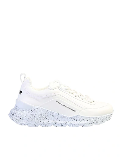 Shop Msgm Branded Sneakers In White