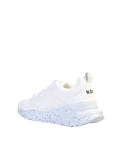 Shop Msgm Branded Sneakers In White