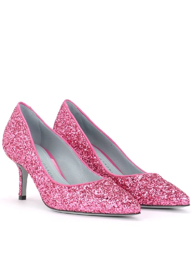 Shop Chiara Ferragni Cleavage Shoe  With A Completely Glittery Fuchsia Upper In Fuxia