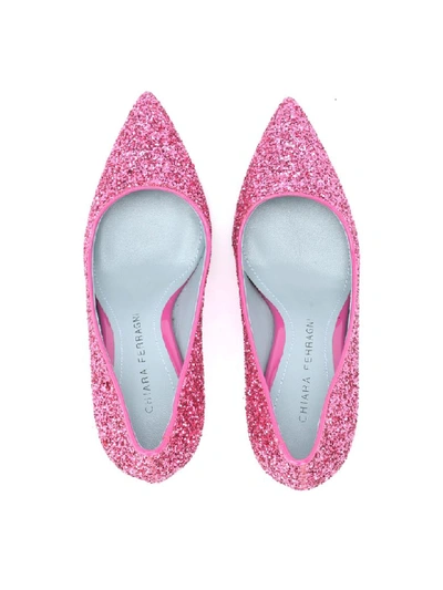 Shop Chiara Ferragni Cleavage Shoe  With A Completely Glittery Fuchsia Upper In Fuxia