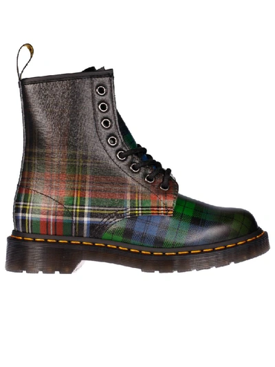Dr. Martens 1460 Tartan Leather Combat Boots In Multicolour | ModeSens