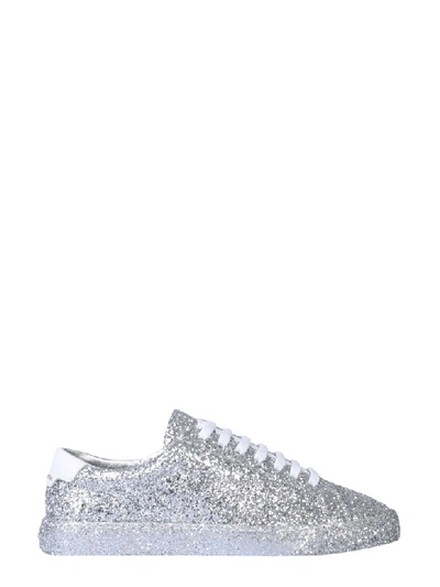 Saint Laurent Andy Sneakers In Crystal Glitter In Argento | ModeSens