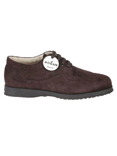 Shop Hogan Traditional Lace Up Shoes In Brown