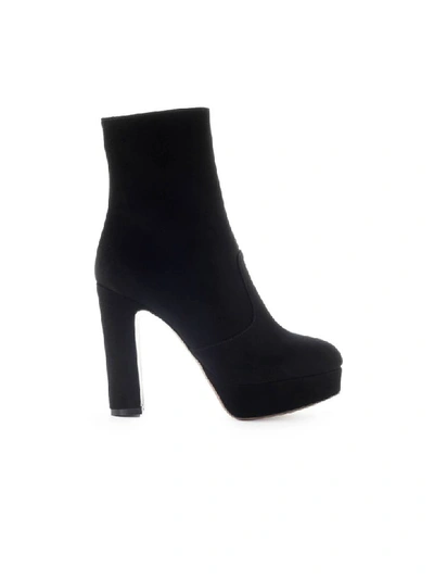 Shop L'autre Chose Lautre Chose Black Suede Heeled Ankle Boot In Nero (black)