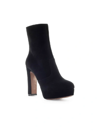 Shop L'autre Chose Lautre Chose Black Suede Heeled Ankle Boot In Nero (black)