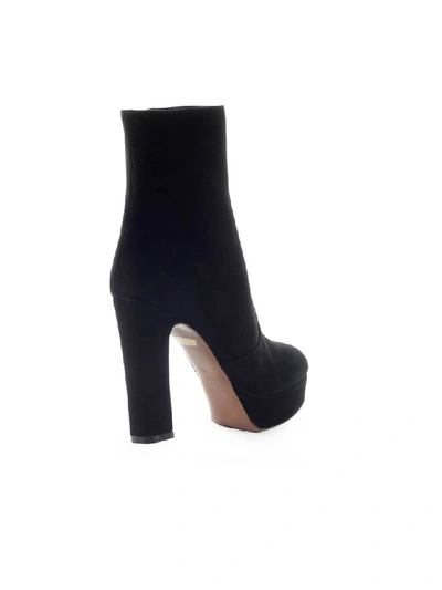 Shop L'autre Chose Lautre Chose Black Suede Heeled Ankle Boot In Nero (black)