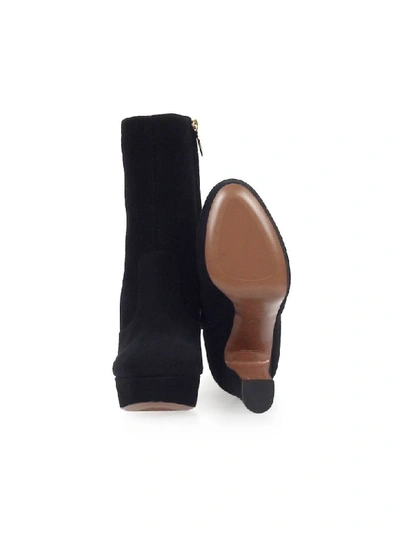 Shop L'autre Chose Lautre Chose Black Suede Heeled Ankle Boot In Nero (black)