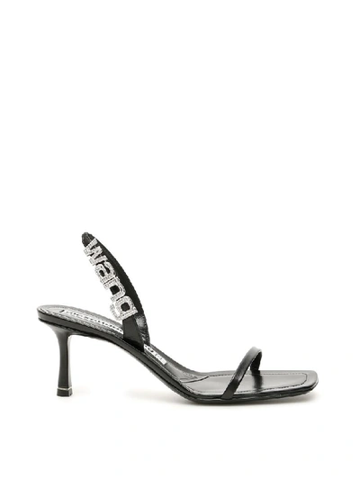 Shop Alexander Wang Ivy Logo Sandals In Black (black)