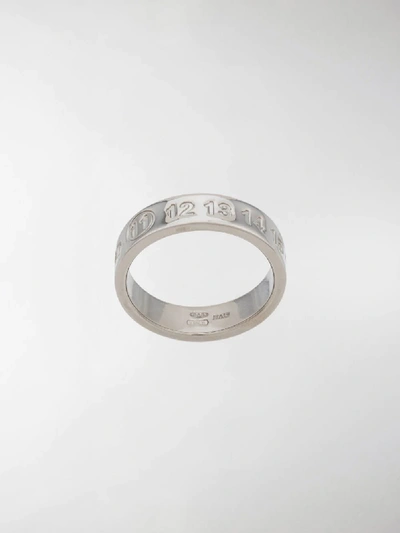 Shop Maison Margiela Number Etched Ring In Silver
