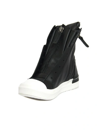 Shop Cinzia Araia High-top Sneaker In Black Leather In Nero