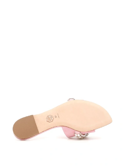 Shop Alexander Mcqueen Crystal Knot Mules In Su Pink Cry Su Pink (pink)