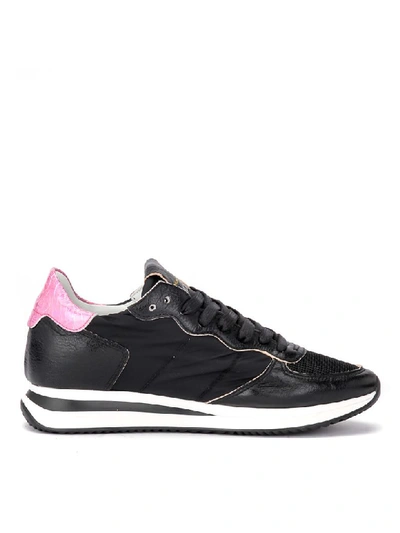 Shop Philippe Model Tropez X Sneaker Made In Black Leather In Nero