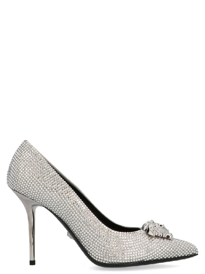 Shop Versace Total Crystal Shoes In Silver