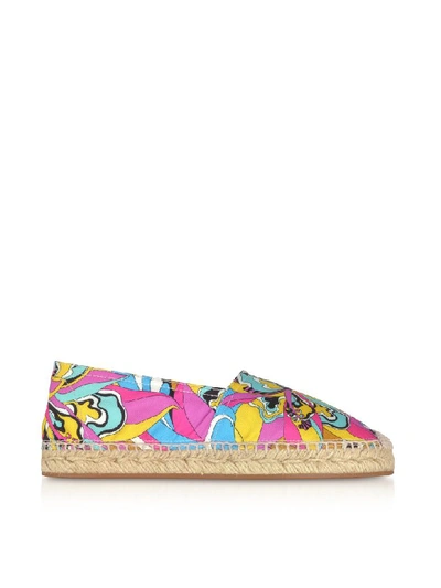 Shop Emilio Pucci Multicolor Printed Canvas Espadrilles