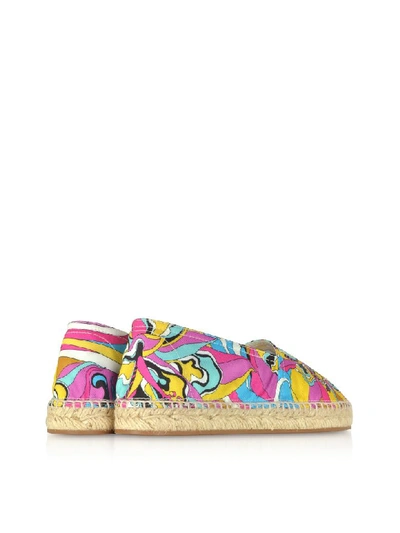 Shop Emilio Pucci Multicolor Printed Canvas Espadrilles