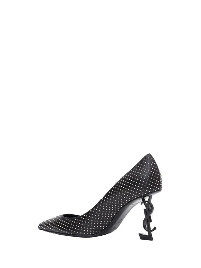 Shop Saint Laurent Opyum Studded Pumps In Nero