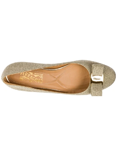 Shop Ferragamo Varina Ballet Pumps In Oro