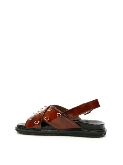 Shop Marni Piercing Fussbett Sandals In Moka (brown)