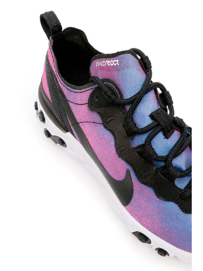 Shop Nike React Element 55 Sneakers In Black Laser Fuchsia White (light Blue)