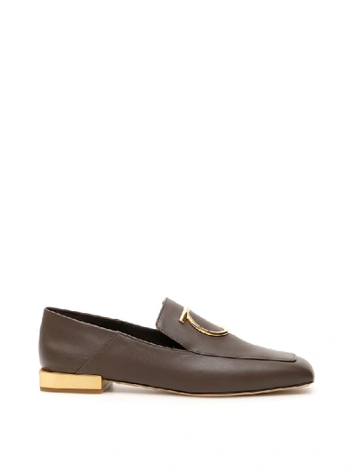 Shop Ferragamo Lana Loafers In Flannel (brown)