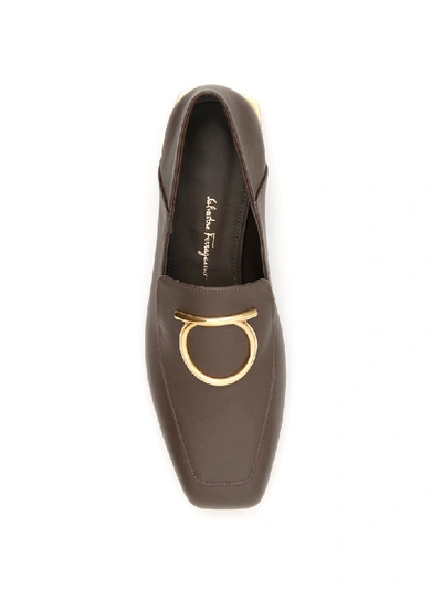 Shop Ferragamo Lana Loafers In Flannel (brown)