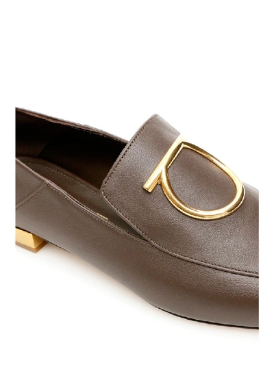 Shop Ferragamo Lana Loafers In Flannel (brown)