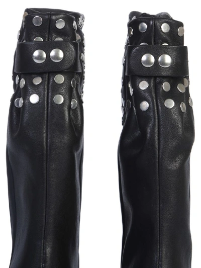 Shop Isabel Marant Wrinkle Boot With Studs In Nero