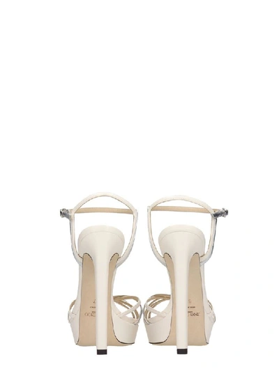 Shop Jimmy Choo Lilah 130 Sandals In White Leather