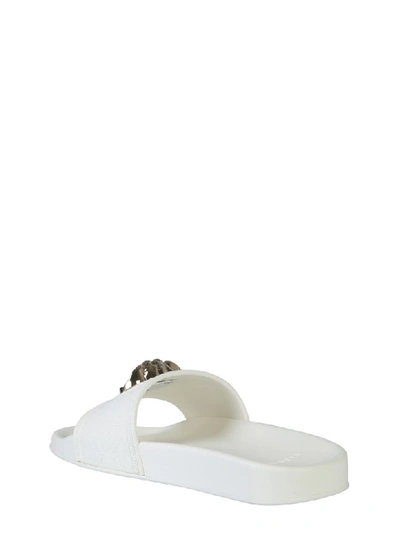 Shop Versace Slide Sandals In Bianco